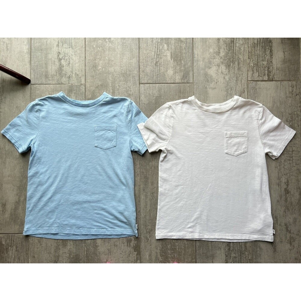 GAP Kids Lot Set of 2 Basic Crew Neck Pocket T-Shirt Cotton Casual Boy EUC M 8-9